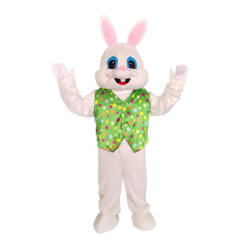 MatGui Easter Rabbit Mascot Costume Green Vest Unisex Deluxe Bunny Costume Party Adult Size Fancy Dress - Image 1